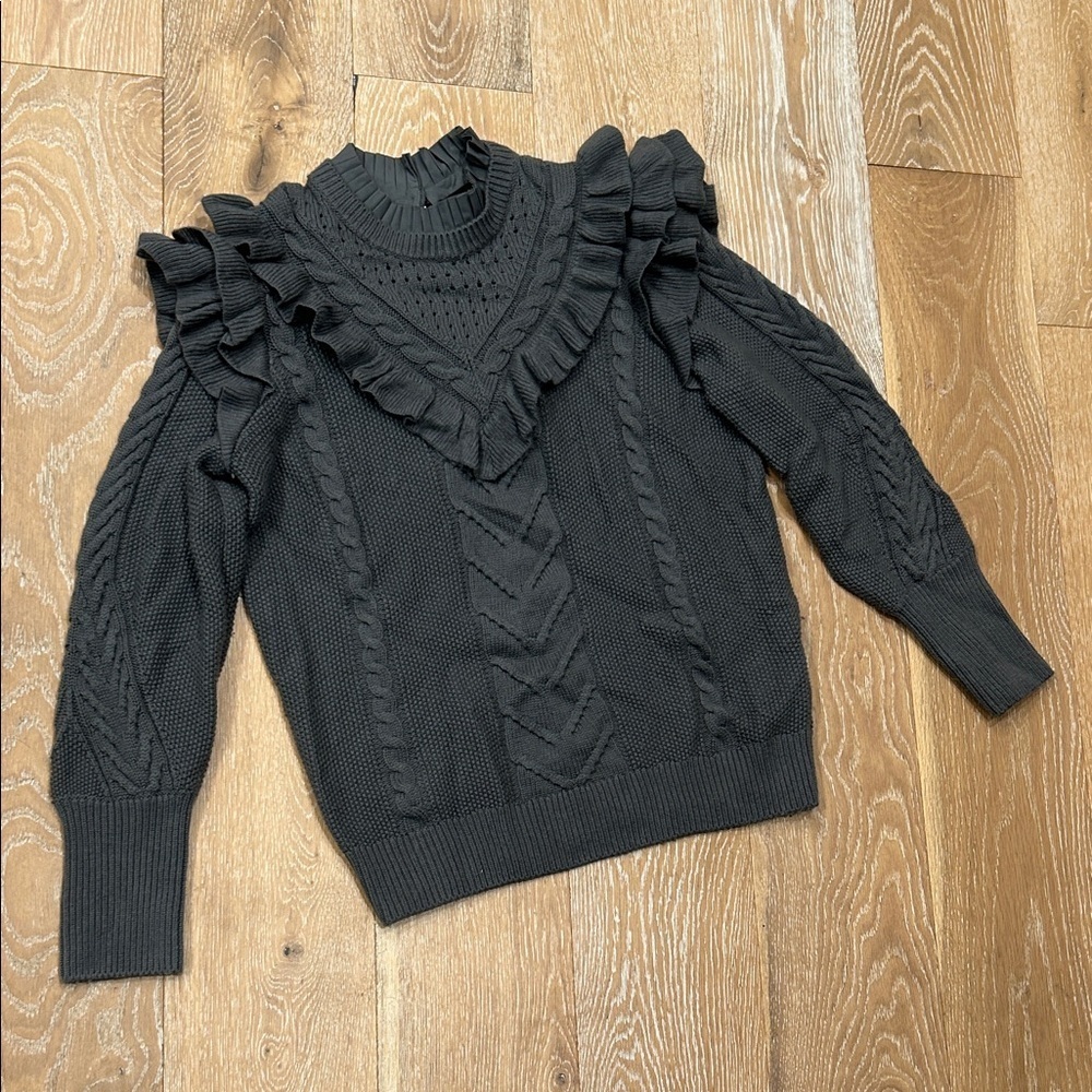 Ted Baker Denita Ruffle Yolk Sweater Charcoal - Picture 5 of 12